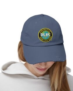 DLBC&trade; Official Crypto Logo  &mdash; Dudes Love Boobs&reg; Vintage Patch Distressed Baseball Cap, dad hat