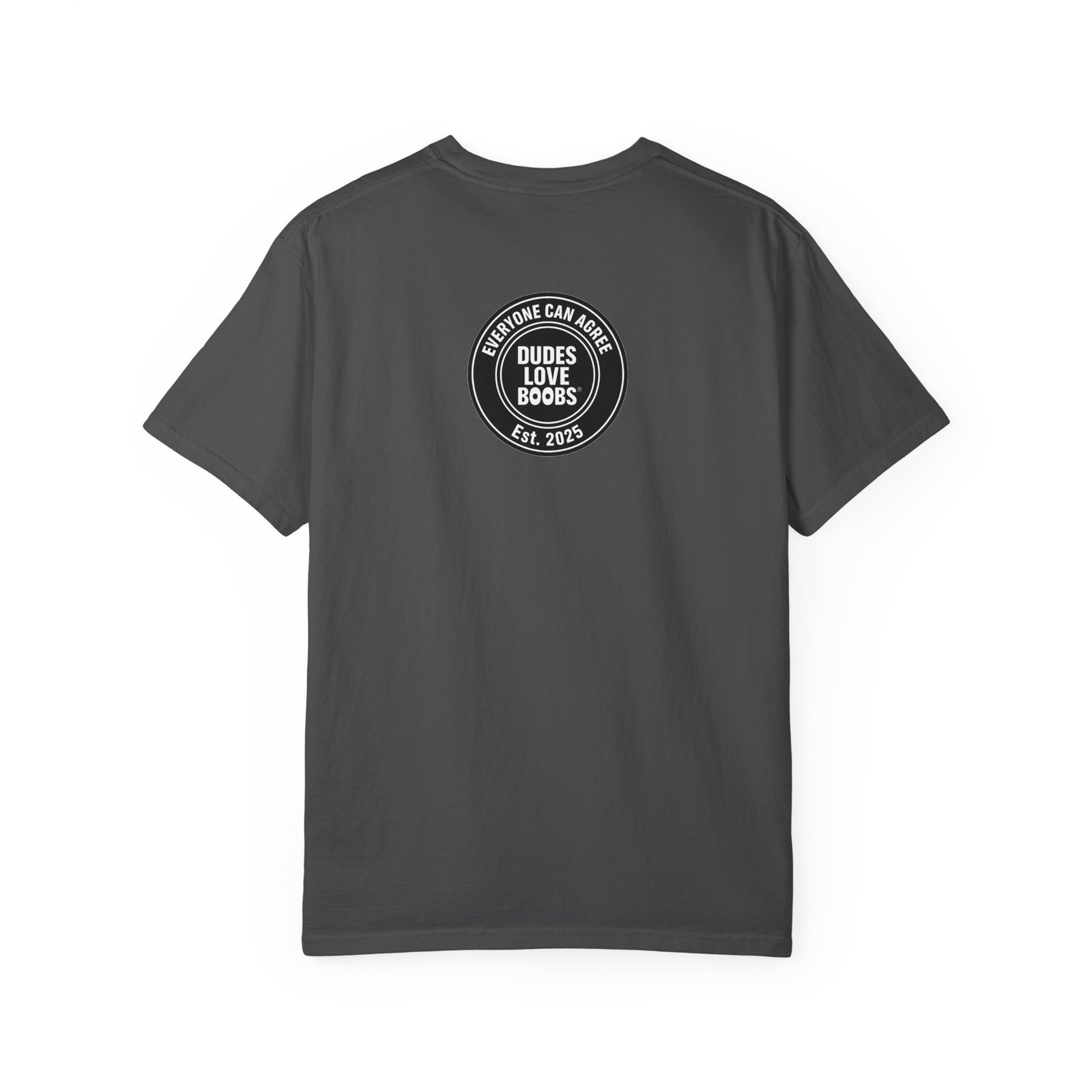 EVERYONE CAN AGREE™on one thing...DUDE'S LOVE BOOBS® Round Badge tee Logo, T-shirt Est. 2025, dad gift, - Image 42