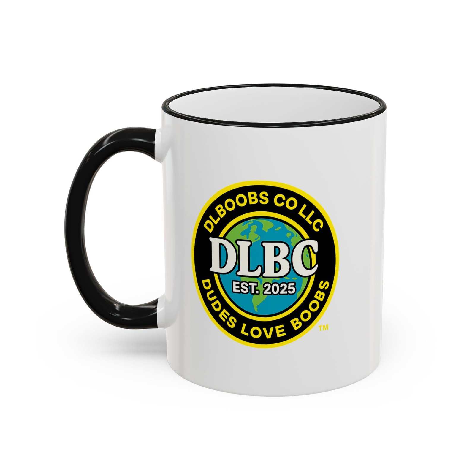 DLBC™ Official Logo Coffee Mug — Double Sided Ceramic Accent Mug (11oz)