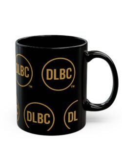 DUDES LOVE BOOBS&reg; Brand &mdash; DLBC&trade; Black and Gold simple logo, 11oz/15oz Ceramic mug