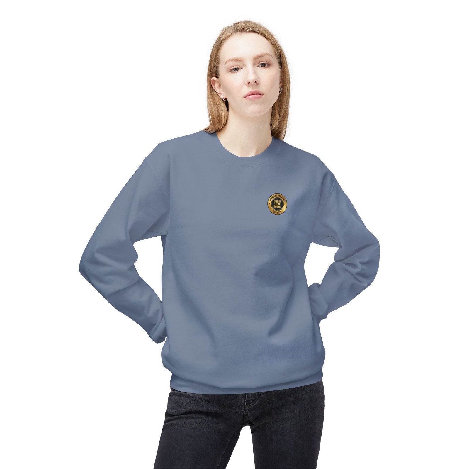 EVERYONE CAN AGREE™ Badge Logo Sweatshirt — DUDES LOVE BOOBS®│Unisex - Image 24