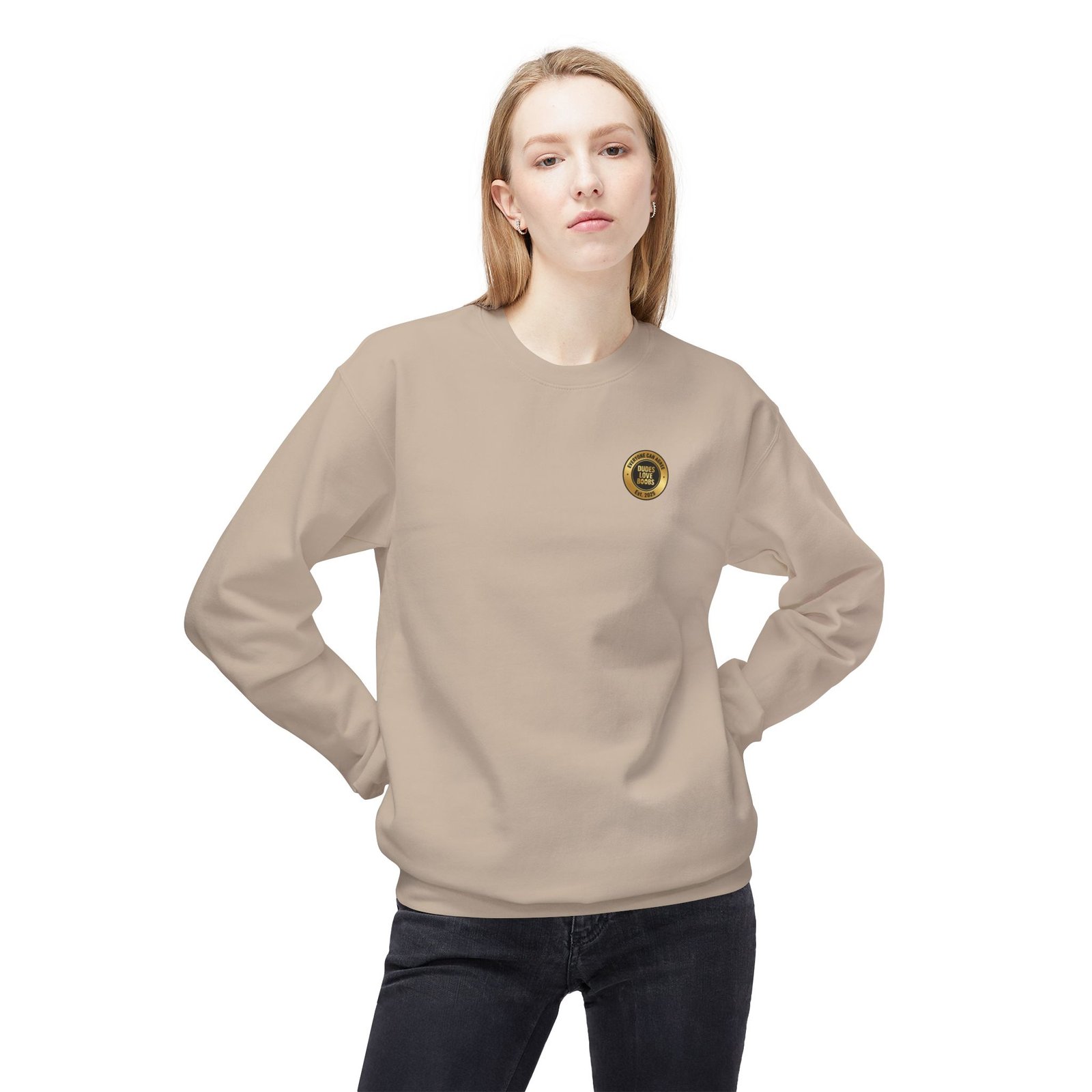 EVERYONE CAN AGREE™ Badge Logo Sweatshirt — DUDES LOVE BOOBS®│Unisex - Image 15