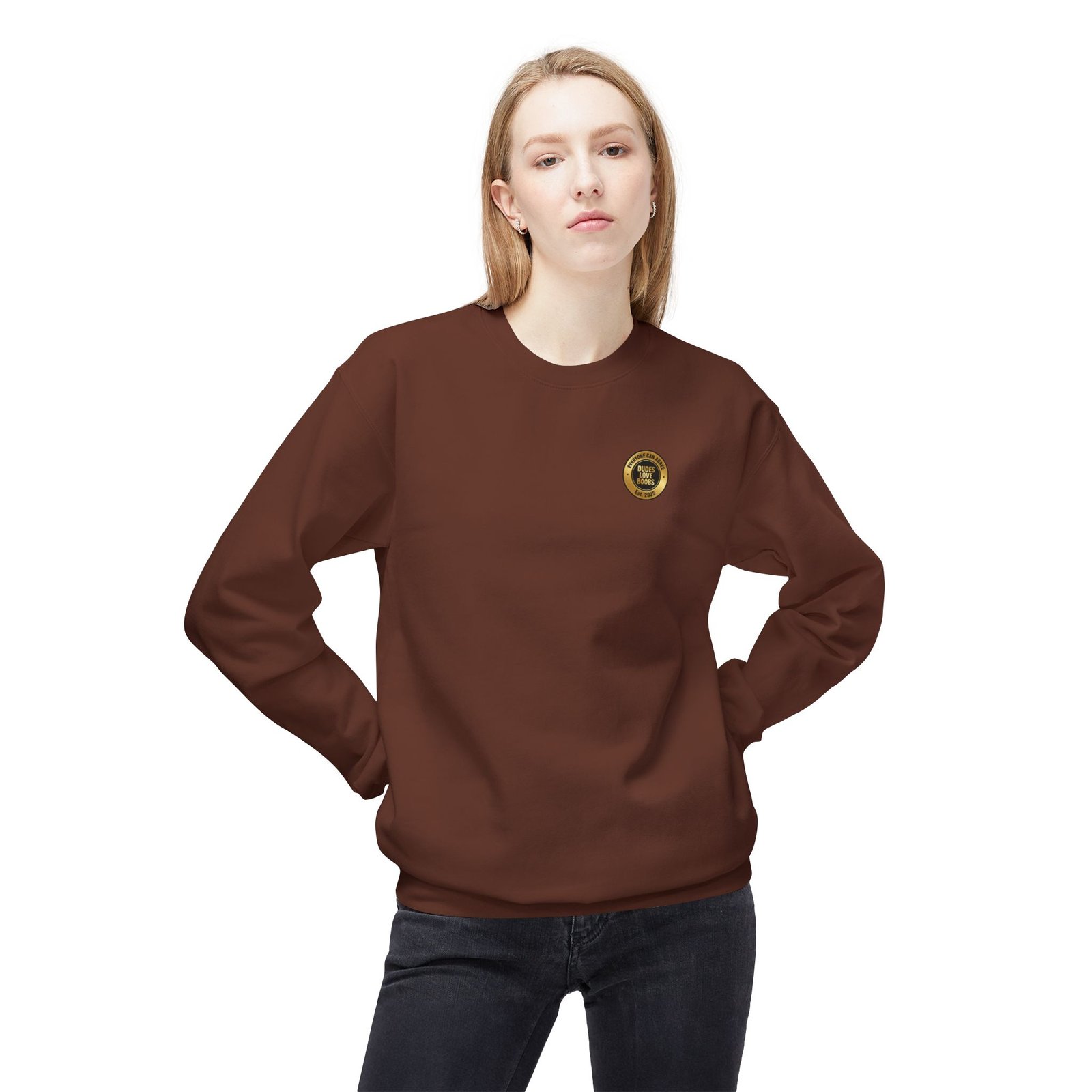 EVERYONE CAN AGREE™ Badge Logo Sweatshirt — DUDES LOVE BOOBS®│Unisex - Image 12