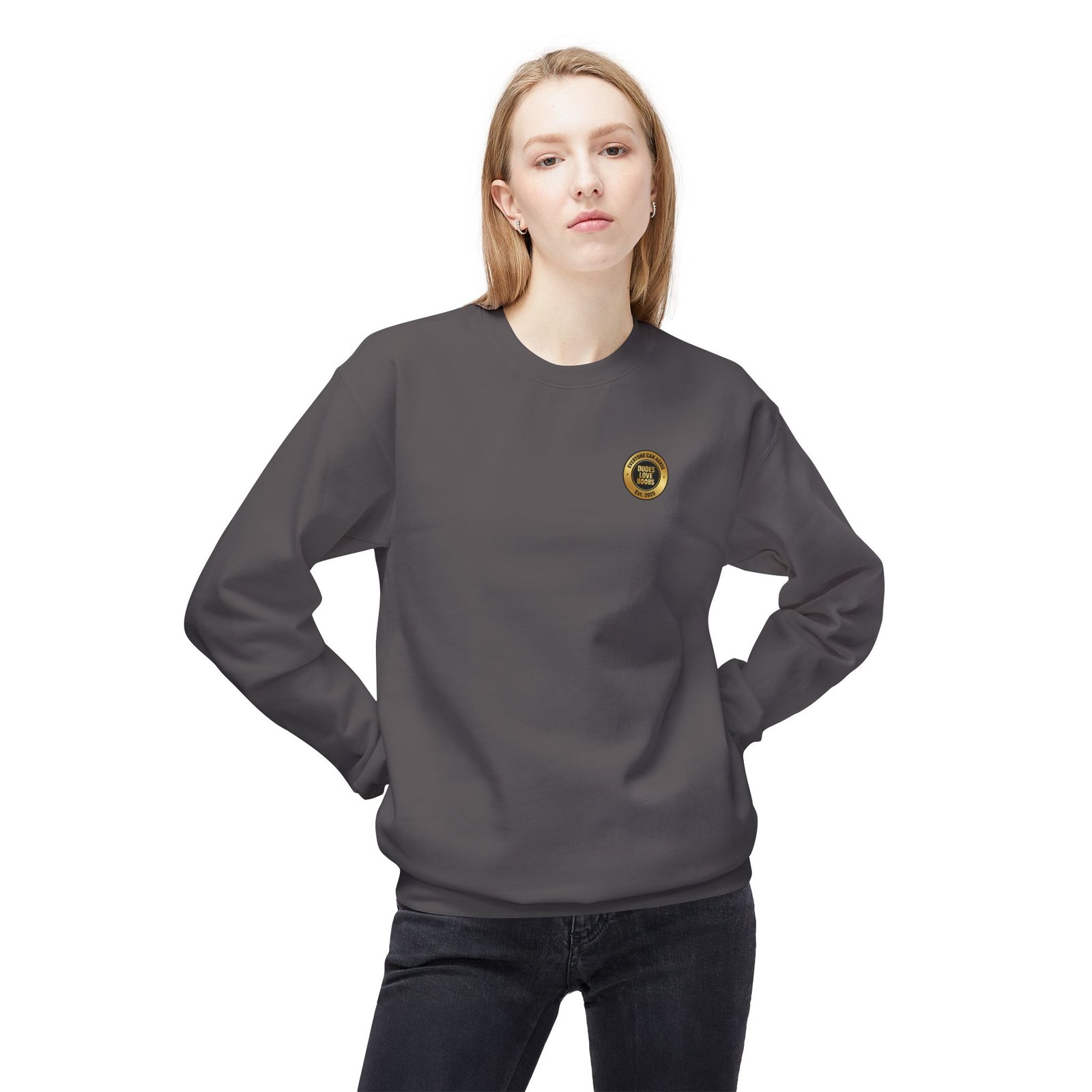 EVERYONE CAN AGREE™ Badge Logo Sweatshirt — DUDES LOVE BOOBS®│Unisex - Image 27