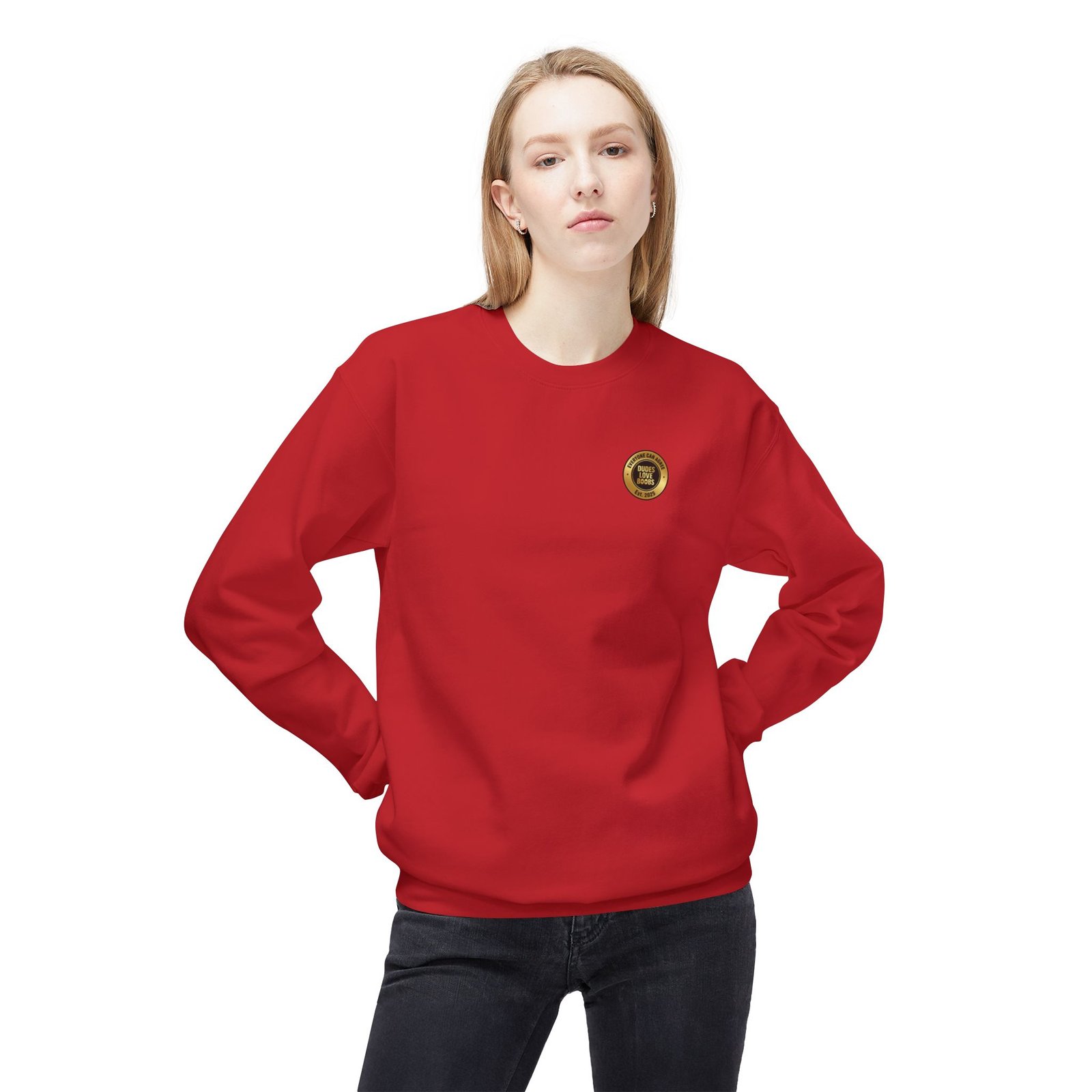 EVERYONE CAN AGREE™ Badge Logo Sweatshirt — DUDES LOVE BOOBS®│Unisex - Image 36