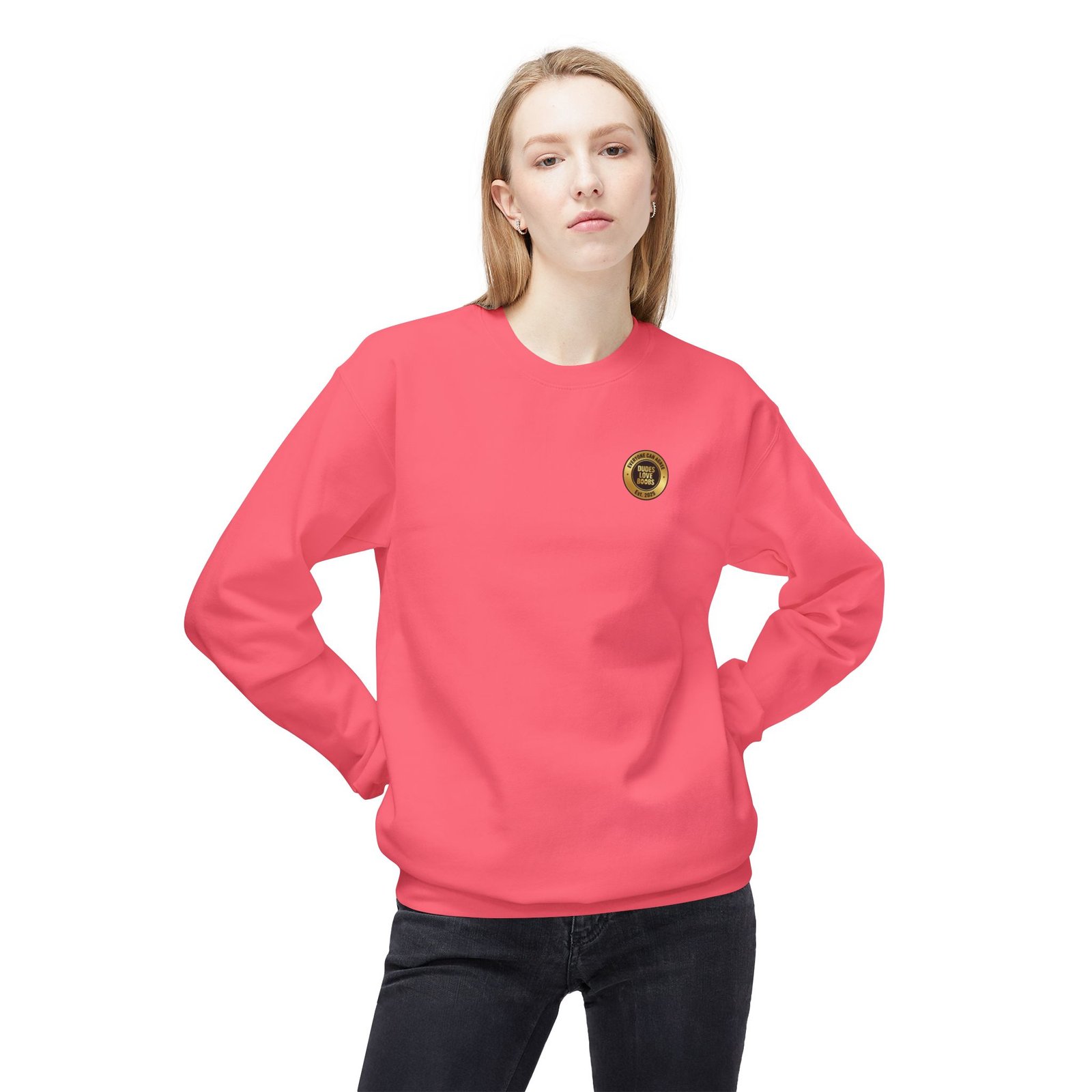 EVERYONE CAN AGREE™ Badge Logo Sweatshirt — DUDES LOVE BOOBS®│Unisex - Image 33