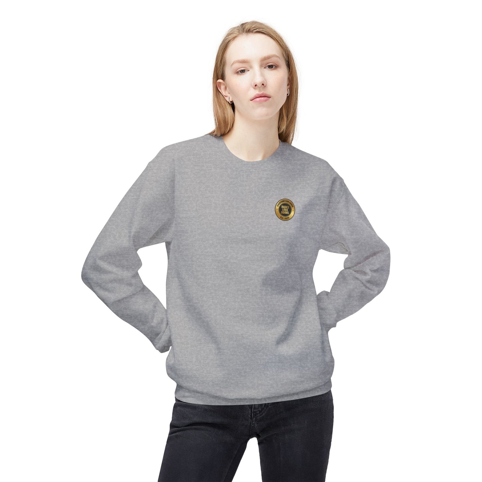 EVERYONE CAN AGREE™ Badge Logo Sweatshirt — DUDES LOVE BOOBS®│Unisex - Image 18
